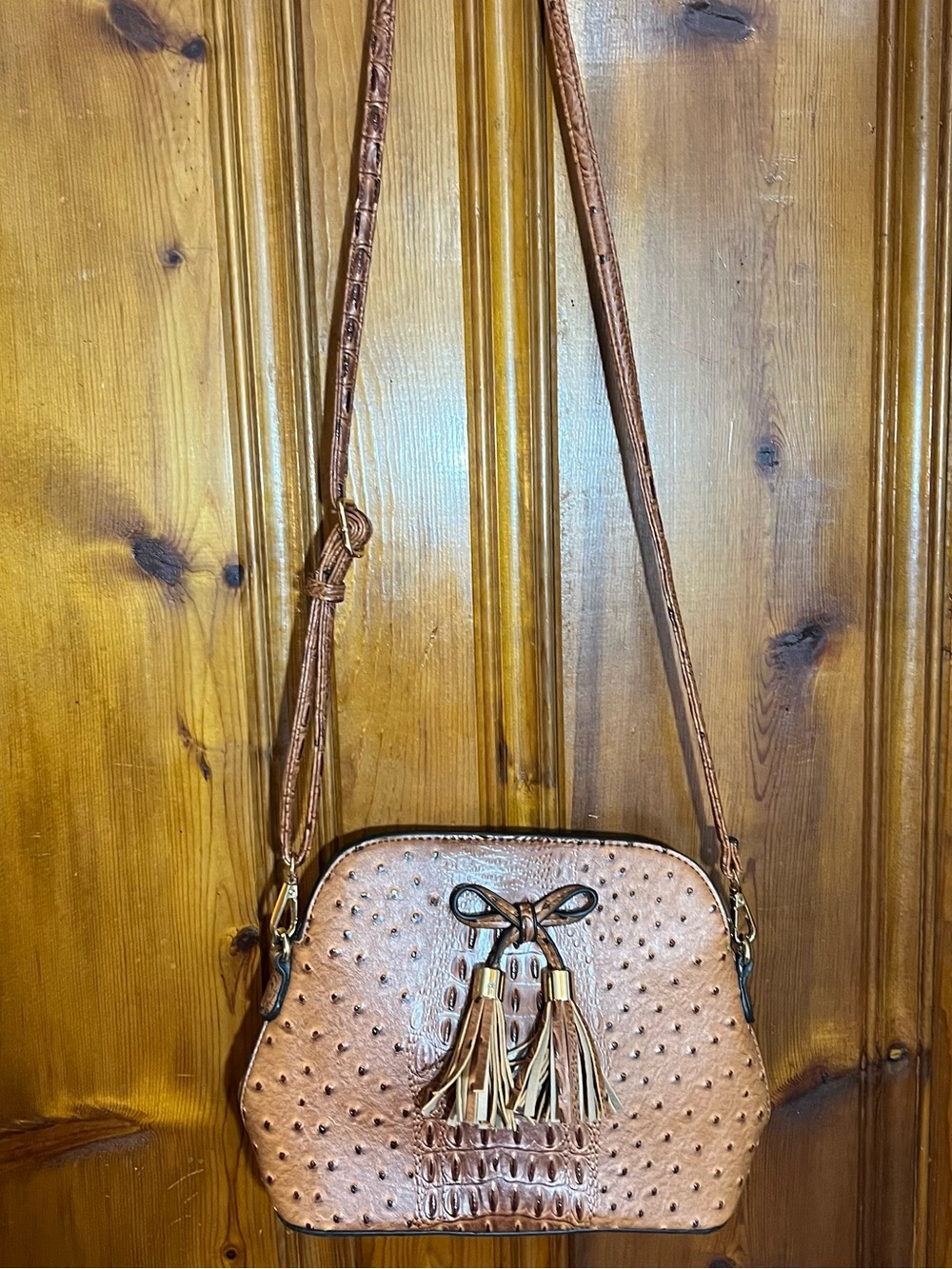 Brown Tassel Crossbody Bag for Women